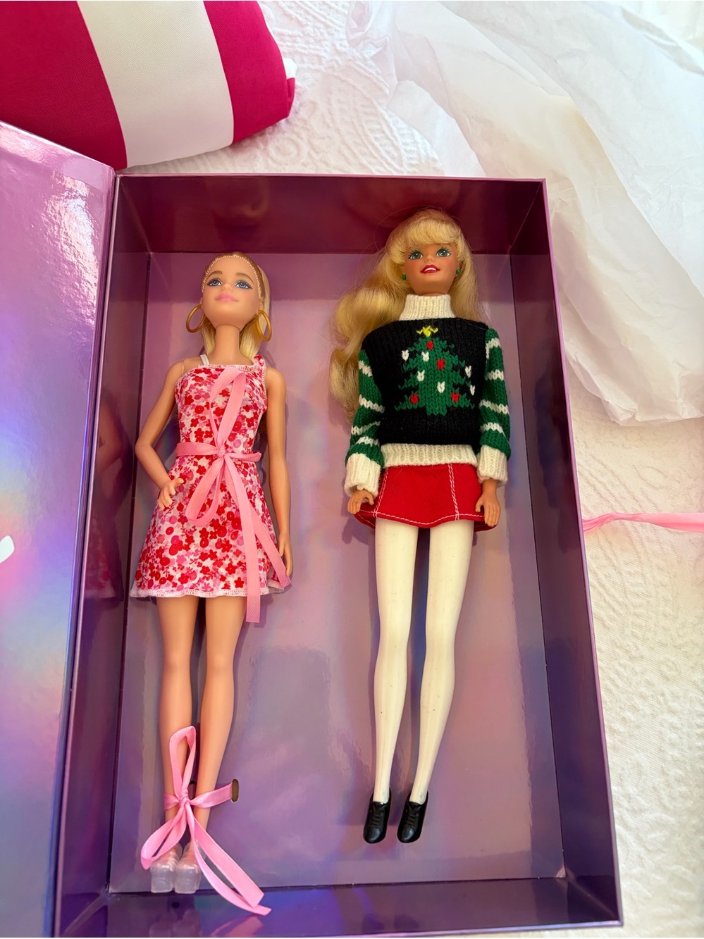 VINTAGE 1996 HOLIDAY BARBIE special edition plus a new World of Barbie